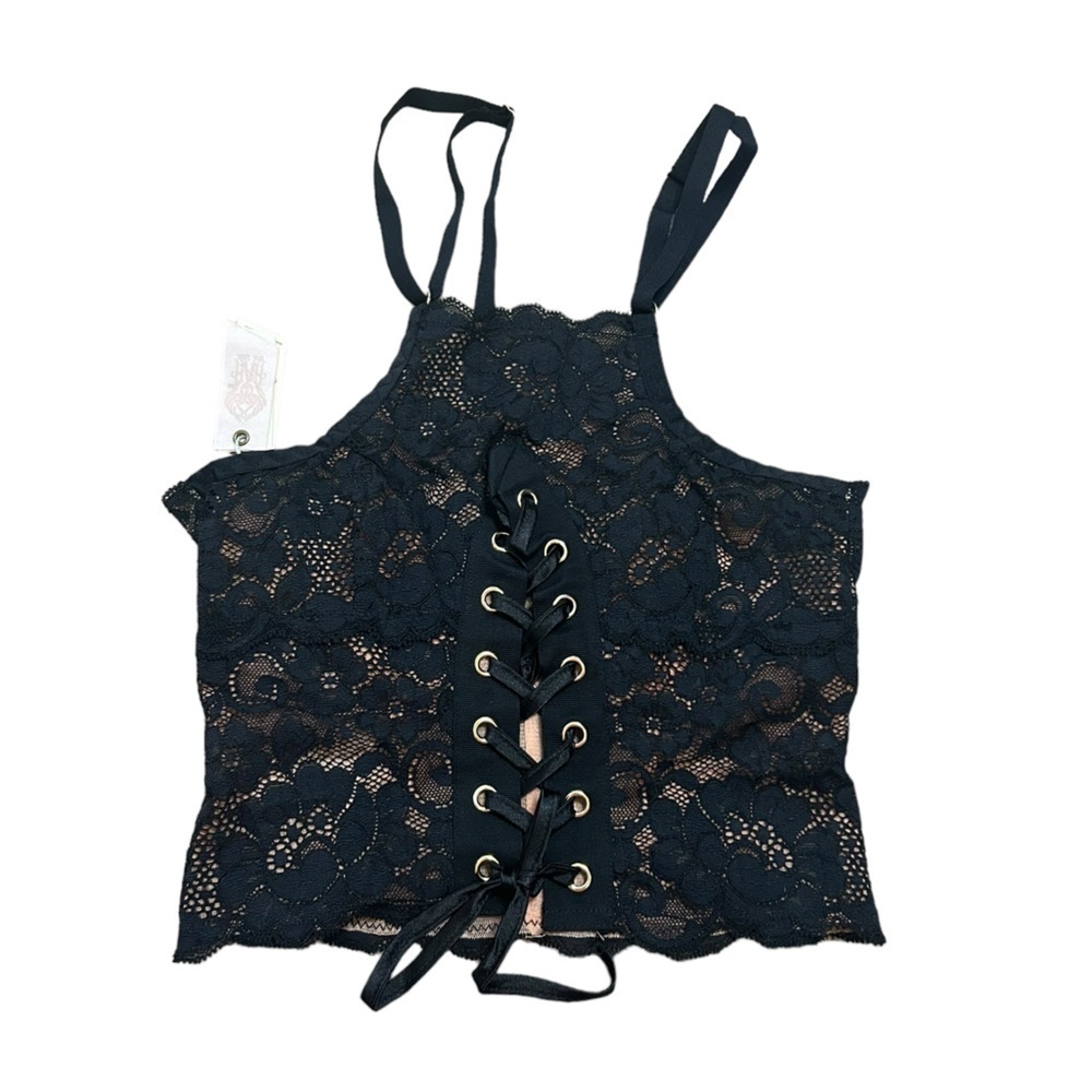 Free People Revolve We are HAH Top 2 Bottom Cami in Black Noir Size XS NWT - Picture 6 of 15